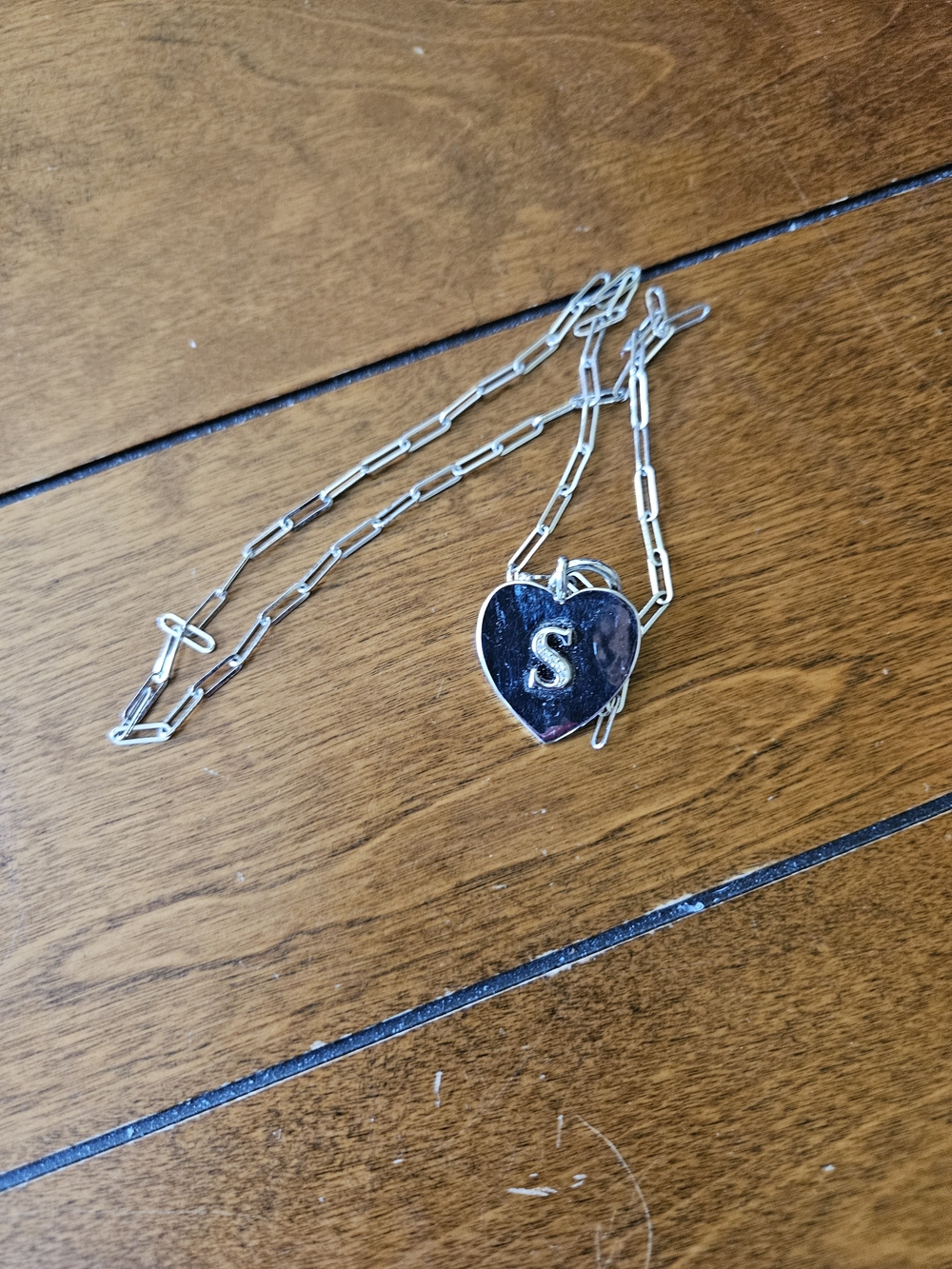 Melinda Maria Love Letters Heart 'S' Necklace Silver